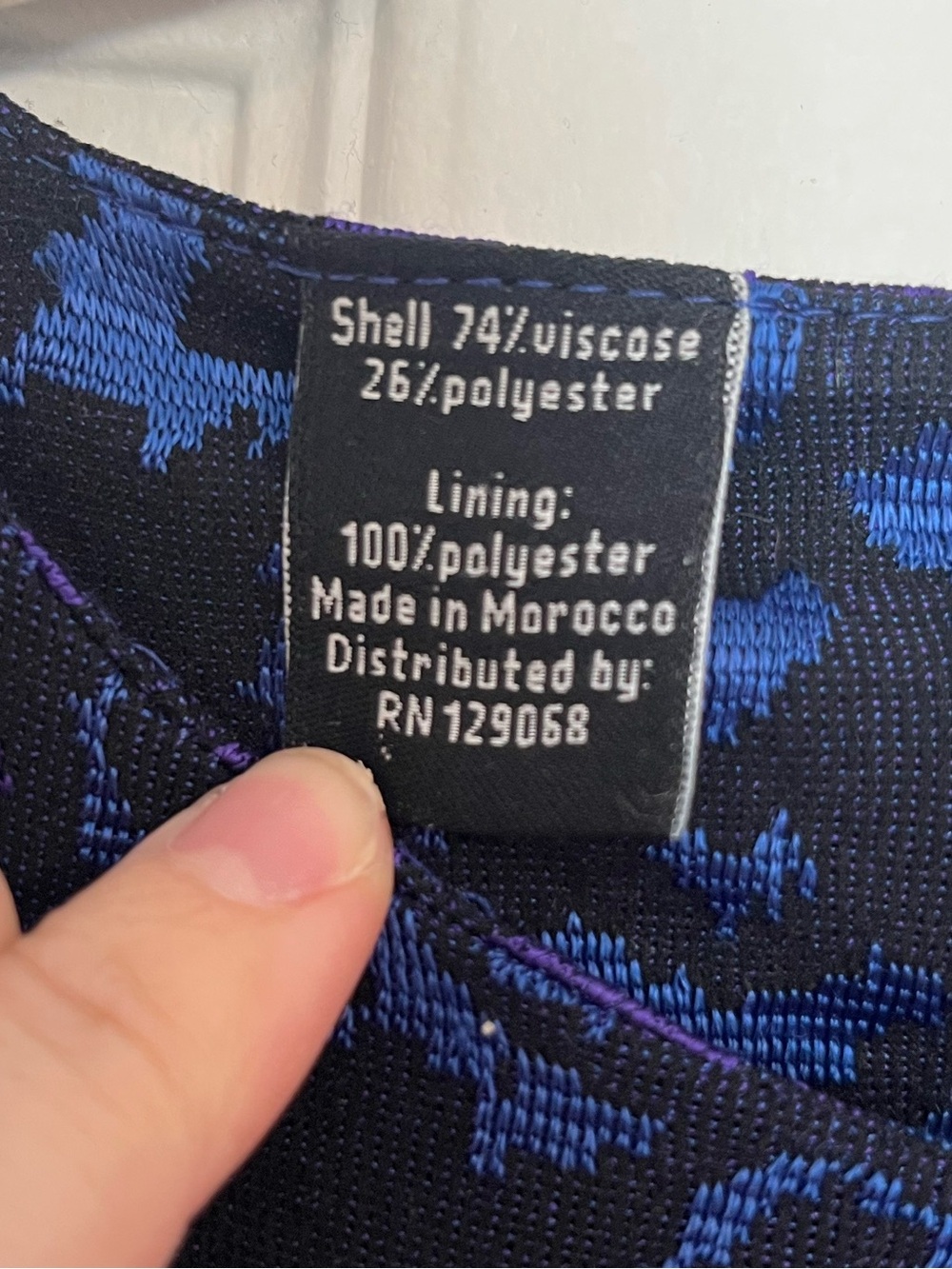 Desigual Blue Patterned Dress with Red Band and Embroidered Detailing - Picture 4 of 11